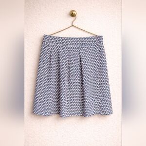 Geometric Print A-Line Skirt | Blue, Pink & Black Pattern | Lightweight